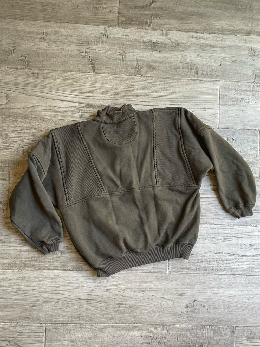 Joah Brown Retro Half Zip Pull Over Sweatshirt In Charcoal Gray Cotton SZ S/M - Picture 4 of 16